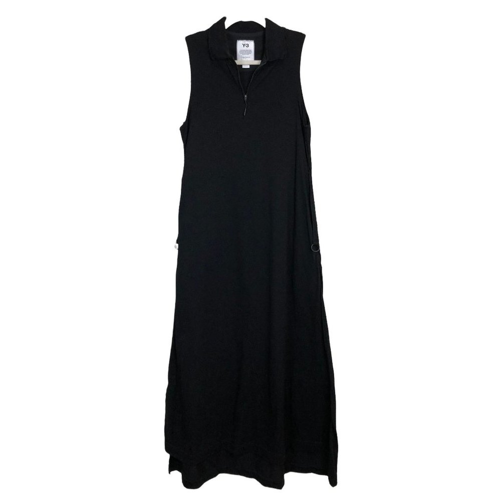 adidas Y-3 by Yohji Yamamoto Polo Tank Black Dress Cotton Size 2XS